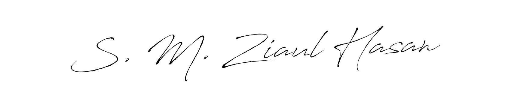 The best way (Antro_Vectra) to make a short signature is to pick only two or three words in your name. The name S. M. Ziaul Hasan include a total of six letters. For converting this name. S. M. Ziaul Hasan signature style 6 images and pictures png