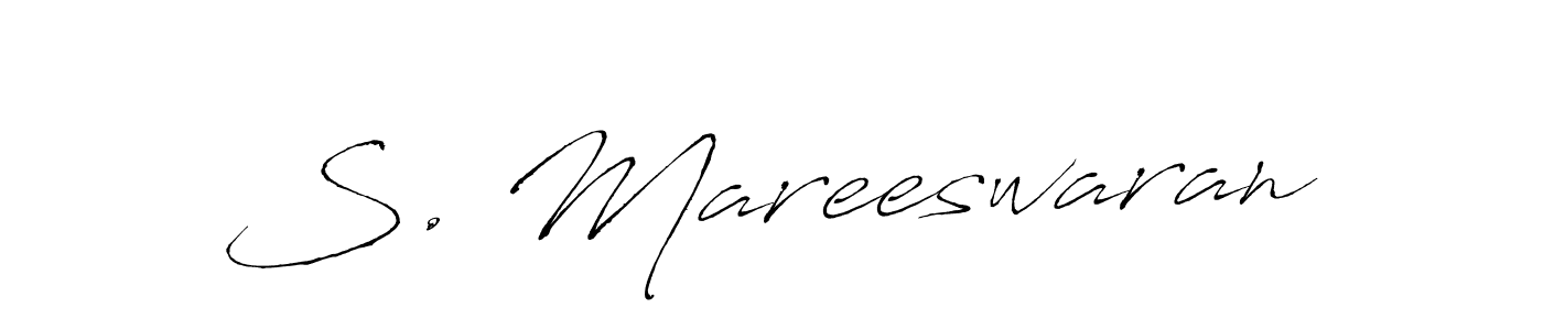 if you are searching for the best signature style for your name S. Mareeswaran. so please give up your signature search. here we have designed multiple signature styles  using Antro_Vectra. S. Mareeswaran signature style 6 images and pictures png