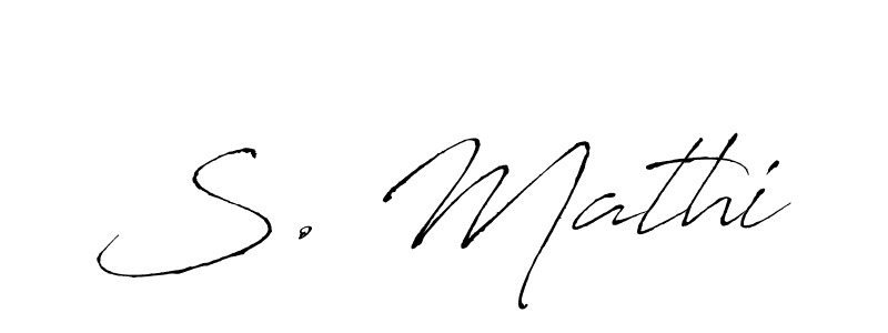 The best way (Antro_Vectra) to make a short signature is to pick only two or three words in your name. The name S. Mathi include a total of six letters. For converting this name. S. Mathi signature style 6 images and pictures png