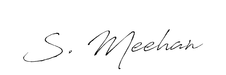 Use a signature maker to create a handwritten signature online. With this signature software, you can design (Antro_Vectra) your own signature for name S. Meehan. S. Meehan signature style 6 images and pictures png