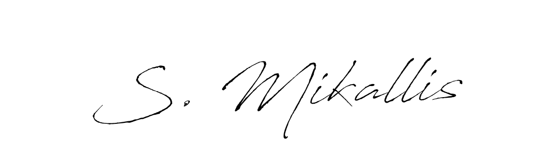 Antro_Vectra is a professional signature style that is perfect for those who want to add a touch of class to their signature. It is also a great choice for those who want to make their signature more unique. Get S. Mikallis name to fancy signature for free. S. Mikallis signature style 6 images and pictures png