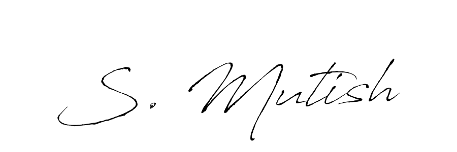 This is the best signature style for the S. Mutish name. Also you like these signature font (Antro_Vectra). Mix name signature. S. Mutish signature style 6 images and pictures png