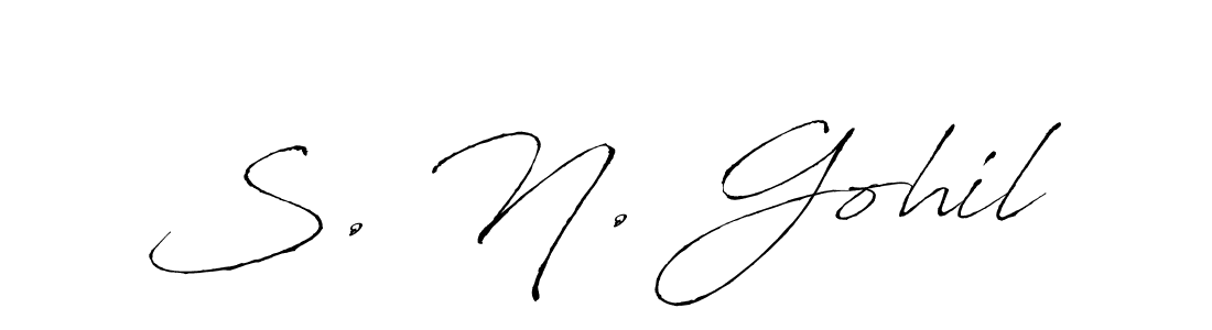 You should practise on your own different ways (Antro_Vectra) to write your name (S. N. Gohil) in signature. don't let someone else do it for you. S. N. Gohil signature style 6 images and pictures png