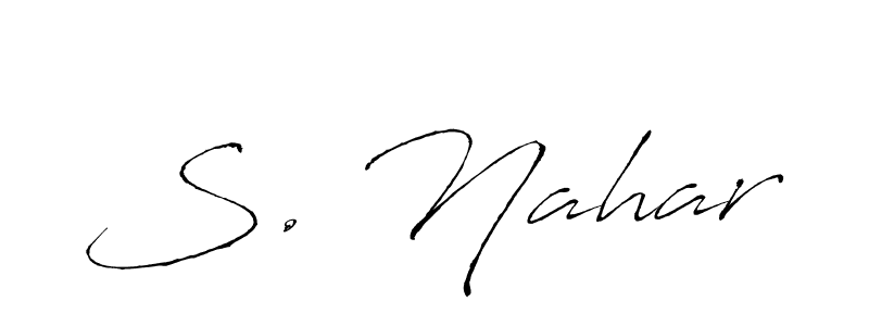 How to make S. Nahar signature? Antro_Vectra is a professional autograph style. Create handwritten signature for S. Nahar name. S. Nahar signature style 6 images and pictures png