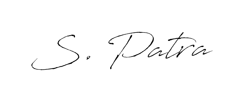 if you are searching for the best signature style for your name S. Patra. so please give up your signature search. here we have designed multiple signature styles  using Antro_Vectra. S. Patra signature style 6 images and pictures png