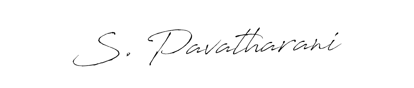 You should practise on your own different ways (Antro_Vectra) to write your name (S. Pavatharani) in signature. don't let someone else do it for you. S. Pavatharani signature style 6 images and pictures png