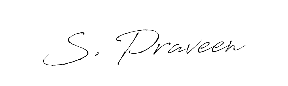 How to make S. Praveen name signature. Use Antro_Vectra style for creating short signs online. This is the latest handwritten sign. S. Praveen signature style 6 images and pictures png