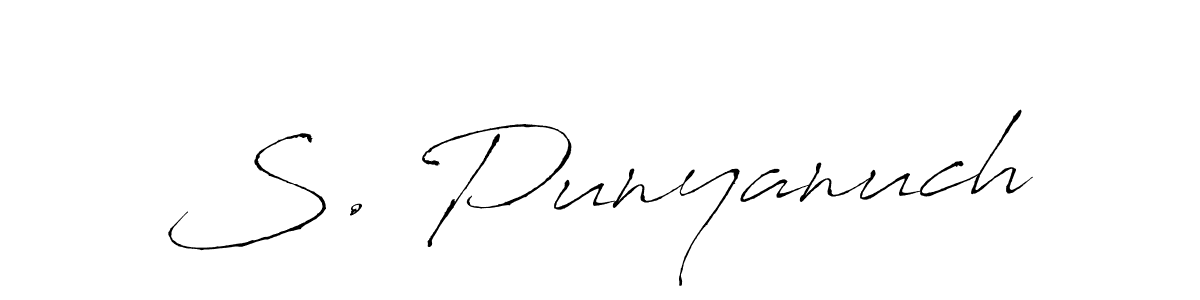 It looks lik you need a new signature style for name S. Punyanuch. Design unique handwritten (Antro_Vectra) signature with our free signature maker in just a few clicks. S. Punyanuch signature style 6 images and pictures png