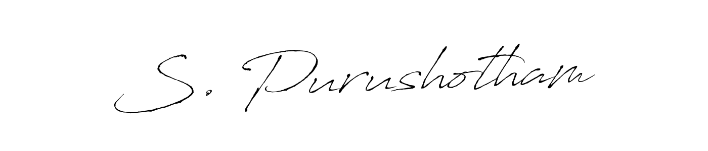 Design your own signature with our free online signature maker. With this signature software, you can create a handwritten (Antro_Vectra) signature for name S. Purushotham. S. Purushotham signature style 6 images and pictures png
