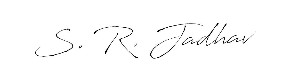 Design your own signature with our free online signature maker. With this signature software, you can create a handwritten (Antro_Vectra) signature for name S. R. Jadhav. S. R. Jadhav signature style 6 images and pictures png