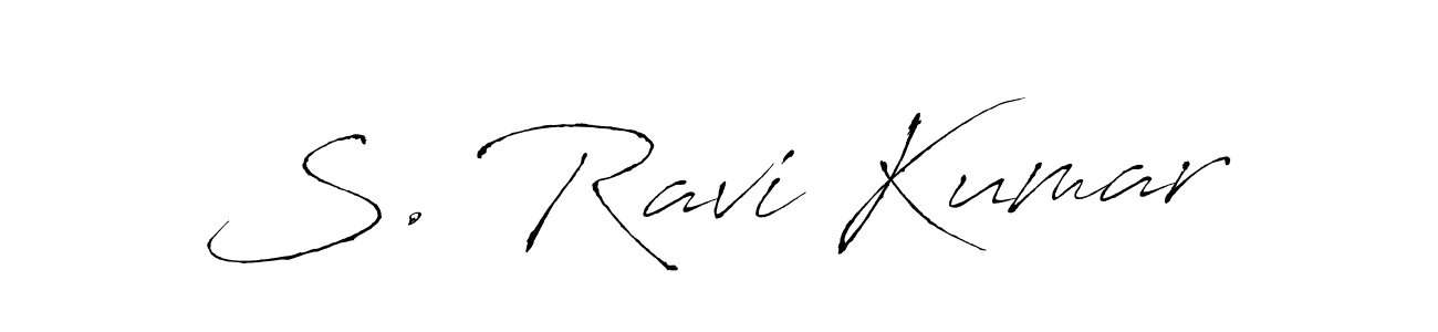 The best way (Antro_Vectra) to make a short signature is to pick only two or three words in your name. The name S. Ravi Kumar include a total of six letters. For converting this name. S. Ravi Kumar signature style 6 images and pictures png