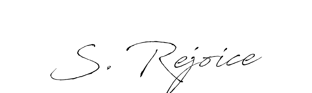 How to make S. Rejoice name signature. Use Antro_Vectra style for creating short signs online. This is the latest handwritten sign. S. Rejoice signature style 6 images and pictures png