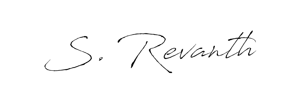 Design your own signature with our free online signature maker. With this signature software, you can create a handwritten (Antro_Vectra) signature for name S. Revanth. S. Revanth signature style 6 images and pictures png