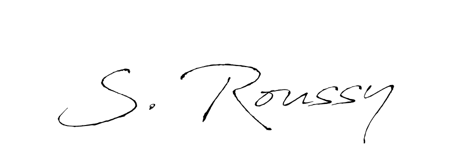 if you are searching for the best signature style for your name S. Roussy. so please give up your signature search. here we have designed multiple signature styles  using Antro_Vectra. S. Roussy signature style 6 images and pictures png