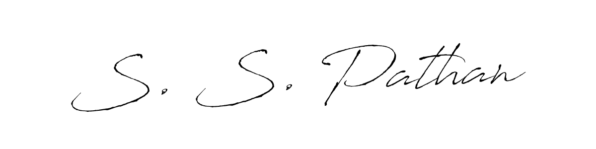 Make a beautiful signature design for name S. S. Pathan. With this signature (Antro_Vectra) style, you can create a handwritten signature for free. S. S. Pathan signature style 6 images and pictures png