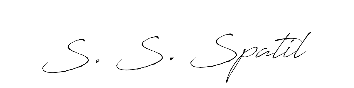 How to make S. S. Spatil name signature. Use Antro_Vectra style for creating short signs online. This is the latest handwritten sign. S. S. Spatil signature style 6 images and pictures png