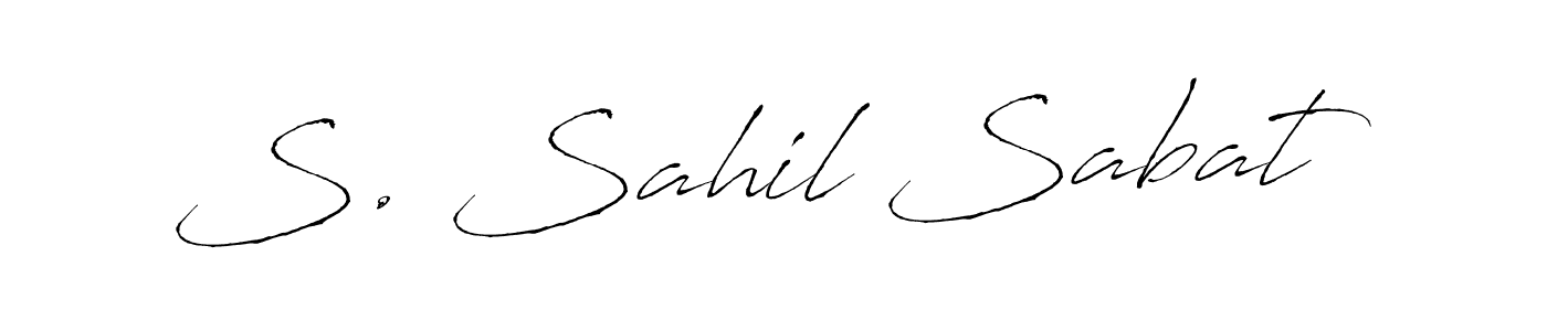 Use a signature maker to create a handwritten signature online. With this signature software, you can design (Antro_Vectra) your own signature for name S. Sahil Sabat. S. Sahil Sabat signature style 6 images and pictures png