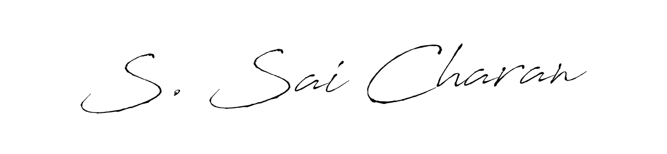 You should practise on your own different ways (Antro_Vectra) to write your name (S. Sai Charan) in signature. don't let someone else do it for you. S. Sai Charan signature style 6 images and pictures png