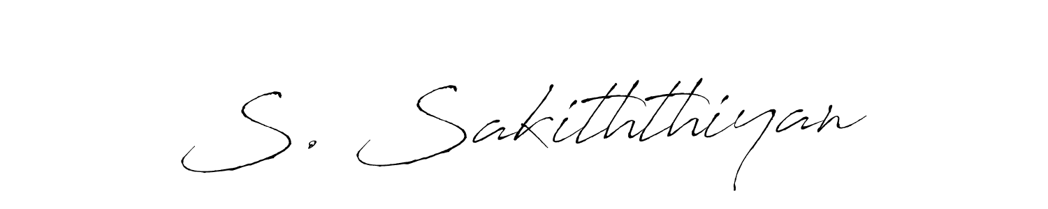 Also You can easily find your signature by using the search form. We will create S. Sakiththiyan name handwritten signature images for you free of cost using Antro_Vectra sign style. S. Sakiththiyan signature style 6 images and pictures png