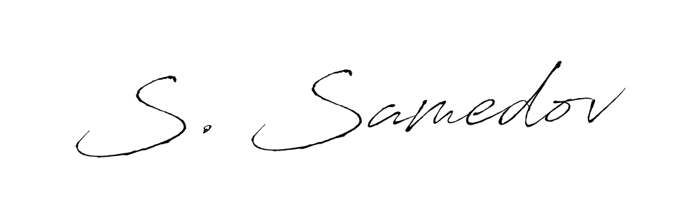 How to make S. Samedov name signature. Use Antro_Vectra style for creating short signs online. This is the latest handwritten sign. S. Samedov signature style 6 images and pictures png