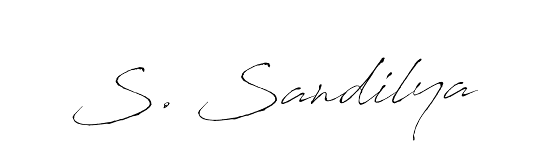 How to make S. Sandilya signature? Antro_Vectra is a professional autograph style. Create handwritten signature for S. Sandilya name. S. Sandilya signature style 6 images and pictures png