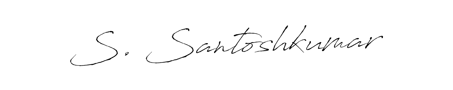 How to make S. Santoshkumar name signature. Use Antro_Vectra style for creating short signs online. This is the latest handwritten sign. S. Santoshkumar signature style 6 images and pictures png