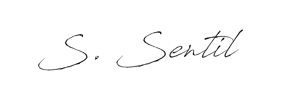 How to make S. Sentil name signature. Use Antro_Vectra style for creating short signs online. This is the latest handwritten sign. S. Sentil signature style 6 images and pictures png