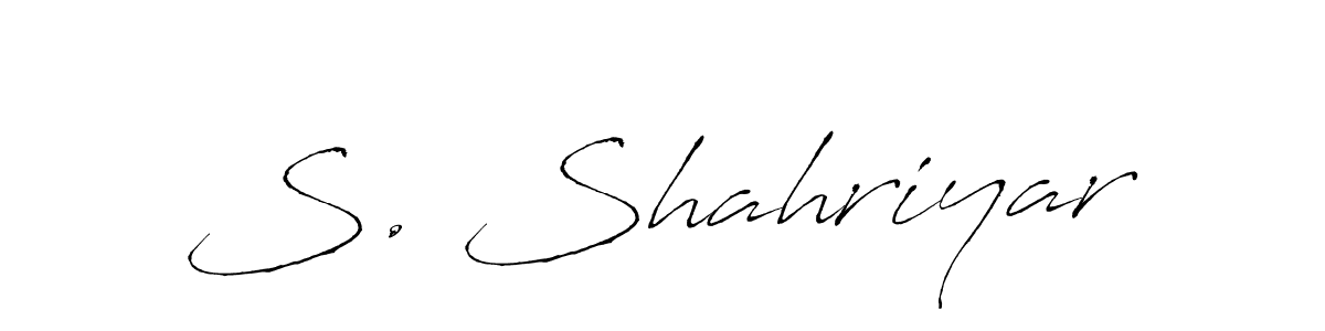 Design your own signature with our free online signature maker. With this signature software, you can create a handwritten (Antro_Vectra) signature for name S. Shahriyar. S. Shahriyar signature style 6 images and pictures png