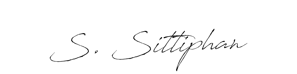 How to make S. Sittiphan name signature. Use Antro_Vectra style for creating short signs online. This is the latest handwritten sign. S. Sittiphan signature style 6 images and pictures png