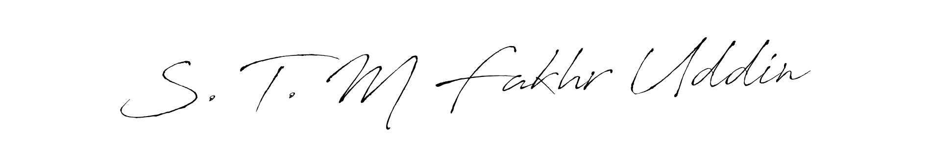 if you are searching for the best signature style for your name S. T. M Fakhr Uddin. so please give up your signature search. here we have designed multiple signature styles  using Antro_Vectra. S. T. M Fakhr Uddin signature style 6 images and pictures png