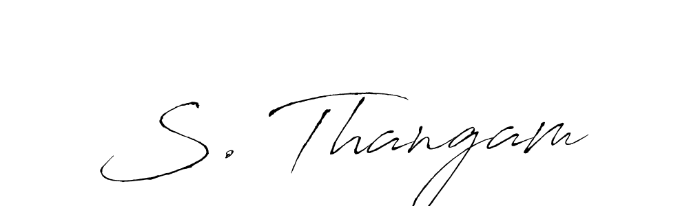 The best way (Antro_Vectra) to make a short signature is to pick only two or three words in your name. The name S. Thangam include a total of six letters. For converting this name. S. Thangam signature style 6 images and pictures png