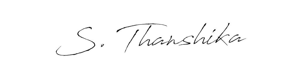 Make a beautiful signature design for name S. Thanshika. Use this online signature maker to create a handwritten signature for free. S. Thanshika signature style 6 images and pictures png