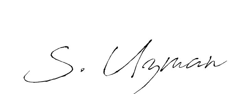 Antro_Vectra is a professional signature style that is perfect for those who want to add a touch of class to their signature. It is also a great choice for those who want to make their signature more unique. Get S. Uzman name to fancy signature for free. S. Uzman signature style 6 images and pictures png