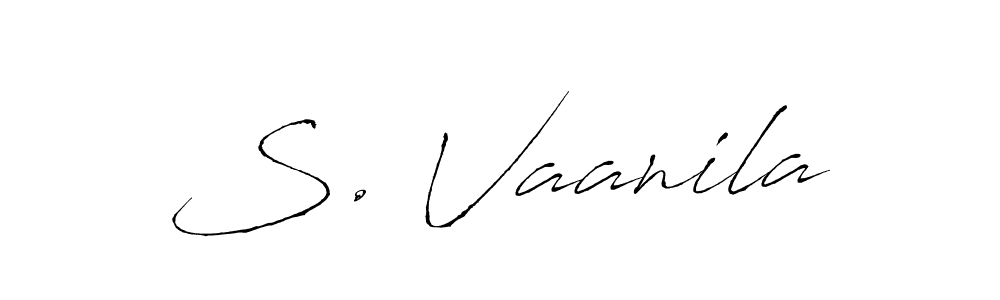 Use a signature maker to create a handwritten signature online. With this signature software, you can design (Antro_Vectra) your own signature for name S. Vaanila. S. Vaanila signature style 6 images and pictures png