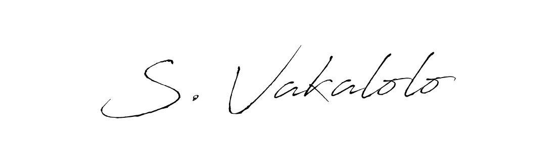 How to make S. Vakalolo name signature. Use Antro_Vectra style for creating short signs online. This is the latest handwritten sign. S. Vakalolo signature style 6 images and pictures png