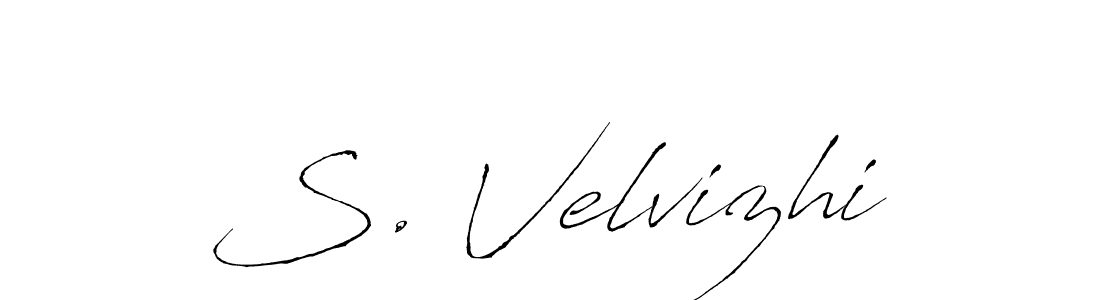 Make a beautiful signature design for name S. Velvizhi. With this signature (Antro_Vectra) style, you can create a handwritten signature for free. S. Velvizhi signature style 6 images and pictures png