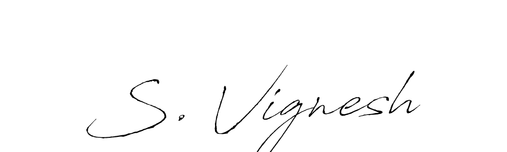 This is the best signature style for the S. Vignesh name. Also you like these signature font (Antro_Vectra). Mix name signature. S. Vignesh signature style 6 images and pictures png