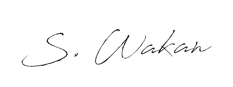 It looks lik you need a new signature style for name S. Wakan. Design unique handwritten (Antro_Vectra) signature with our free signature maker in just a few clicks. S. Wakan signature style 6 images and pictures png