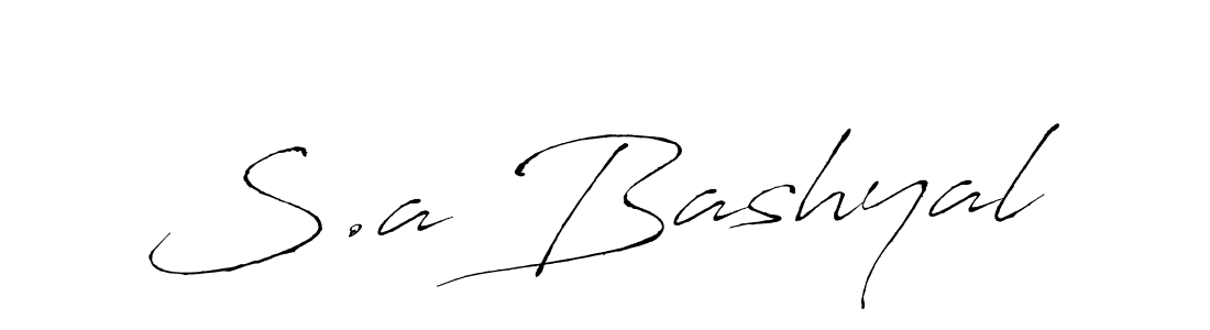 Make a beautiful signature design for name S.a Bashyal. With this signature (Antro_Vectra) style, you can create a handwritten signature for free. S.a Bashyal signature style 6 images and pictures png