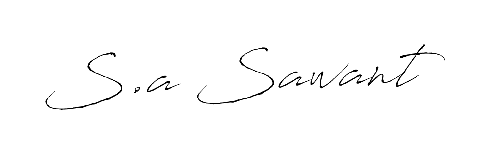 Create a beautiful signature design for name S.a Sawant. With this signature (Antro_Vectra) fonts, you can make a handwritten signature for free. S.a Sawant signature style 6 images and pictures png