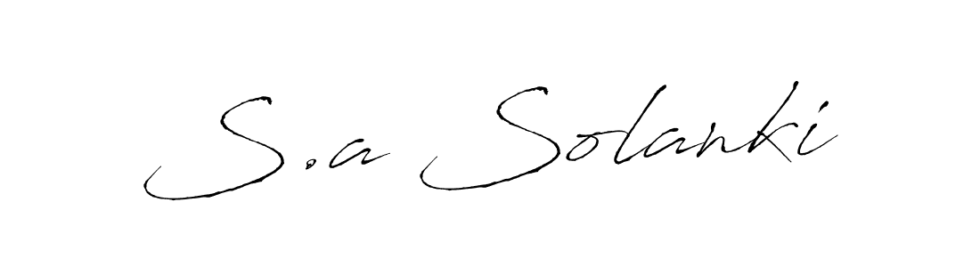 Create a beautiful signature design for name S.a Solanki. With this signature (Antro_Vectra) fonts, you can make a handwritten signature for free. S.a Solanki signature style 6 images and pictures png