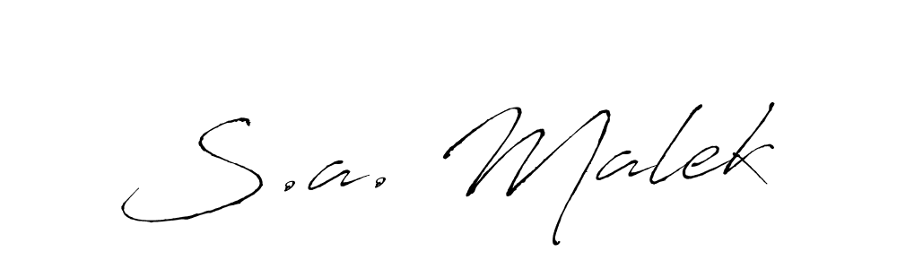 Also You can easily find your signature by using the search form. We will create S.a. Malek name handwritten signature images for you free of cost using Antro_Vectra sign style. S.a. Malek signature style 6 images and pictures png