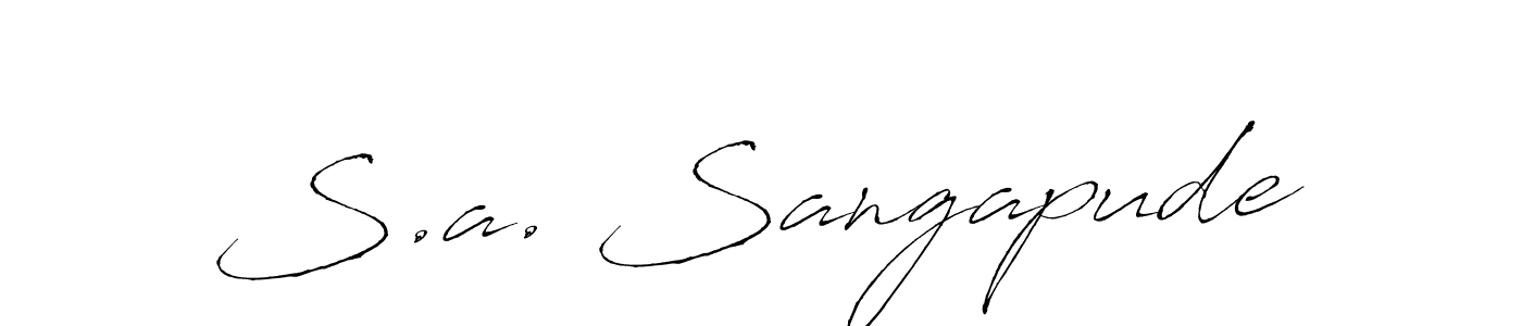 Also You can easily find your signature by using the search form. We will create S.a. Sangapude name handwritten signature images for you free of cost using Antro_Vectra sign style. S.a. Sangapude signature style 6 images and pictures png