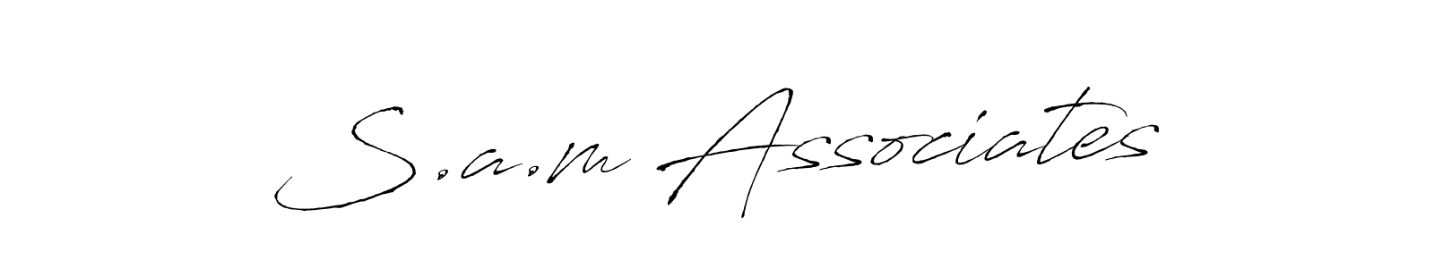 Make a beautiful signature design for name S.a.m Associates. With this signature (Antro_Vectra) style, you can create a handwritten signature for free. S.a.m Associates signature style 6 images and pictures png