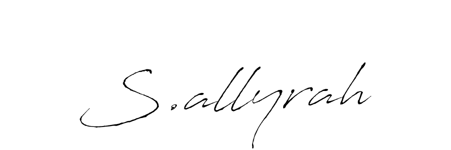 Make a short S.allyrah signature style. Manage your documents anywhere anytime using Antro_Vectra. Create and add eSignatures, submit forms, share and send files easily. S.allyrah signature style 6 images and pictures png