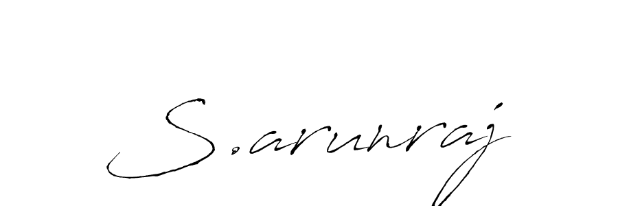 Make a beautiful signature design for name S.arunraj. With this signature (Antro_Vectra) style, you can create a handwritten signature for free. S.arunraj signature style 6 images and pictures png