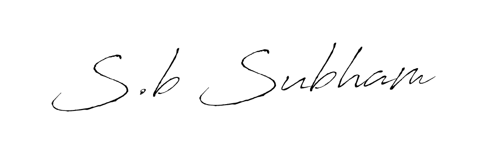 Use a signature maker to create a handwritten signature online. With this signature software, you can design (Antro_Vectra) your own signature for name S.b Subham. S.b Subham signature style 6 images and pictures png