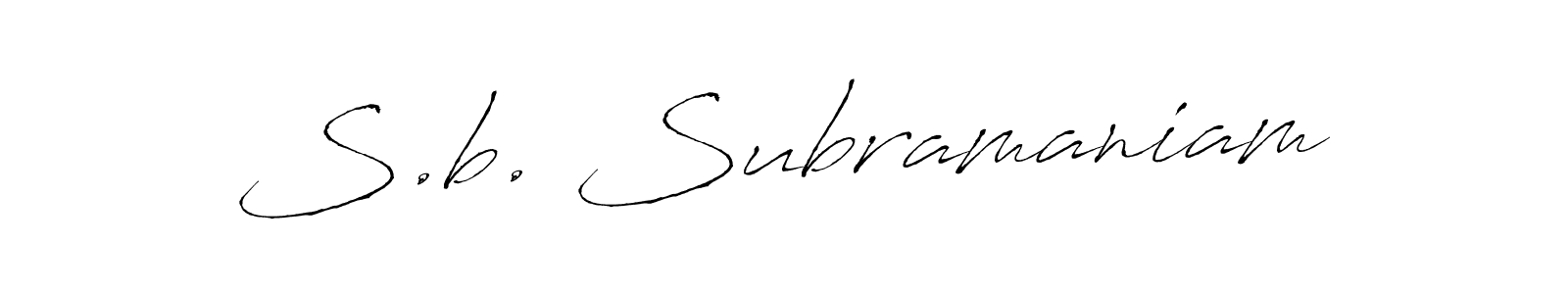 How to make S.b. Subramaniam name signature. Use Antro_Vectra style for creating short signs online. This is the latest handwritten sign. S.b. Subramaniam signature style 6 images and pictures png