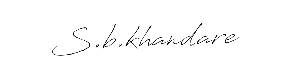 How to make S.b.khandare name signature. Use Antro_Vectra style for creating short signs online. This is the latest handwritten sign. S.b.khandare signature style 6 images and pictures png