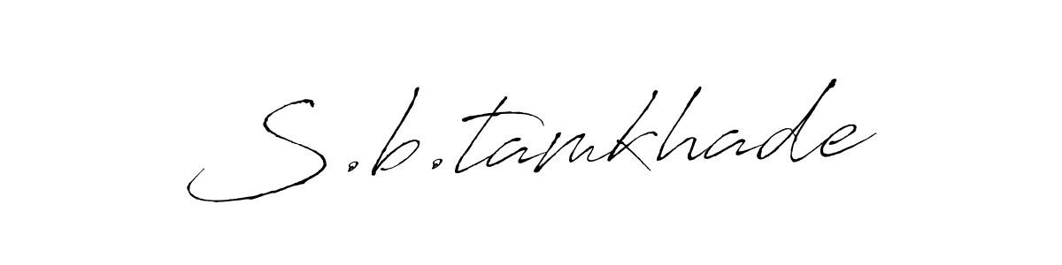 The best way (Antro_Vectra) to make a short signature is to pick only two or three words in your name. The name S.b.tamkhade include a total of six letters. For converting this name. S.b.tamkhade signature style 6 images and pictures png